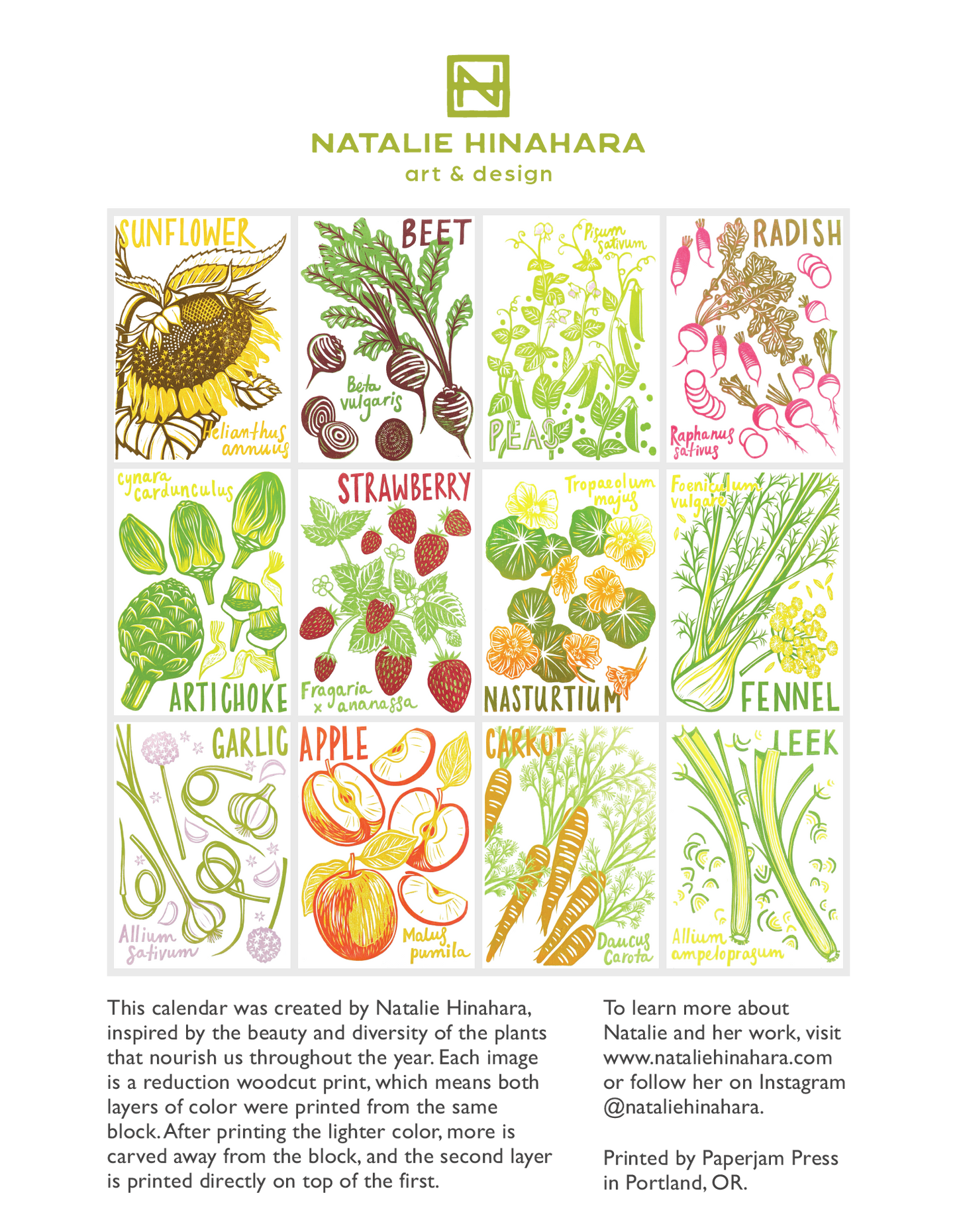 Plants You Can Eat - 2025 Block Print Calendar