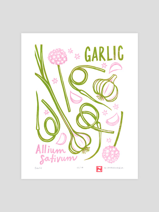 Garlic Woodcut Print