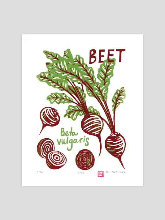 Beet Woodcut Print