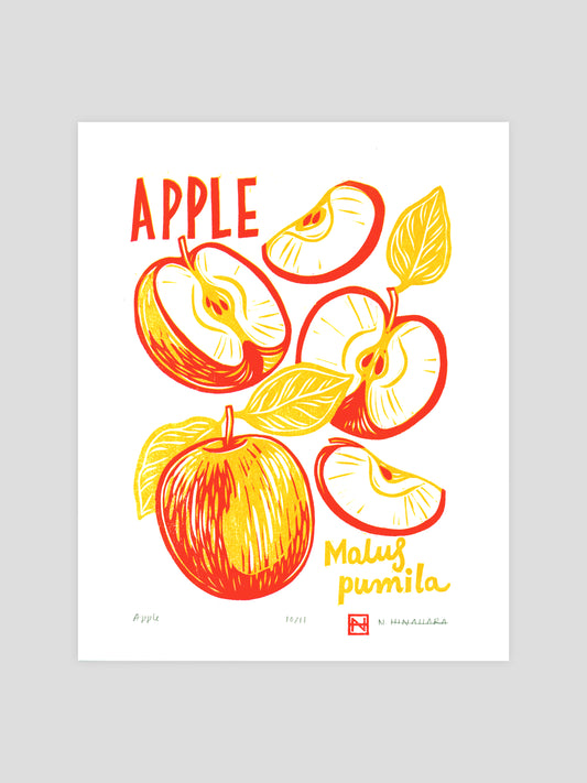 Apple Woodcut Print